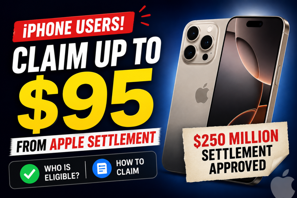 Apple iPhone settlement payout up to 95 dollars eligibility claim